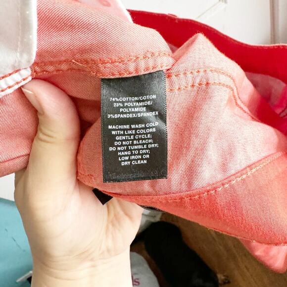 Lafayette 148 New York Orange Mercer Skinny Ankle Pants Slacks Peach Rose Size 6 - Picture 11 of 13